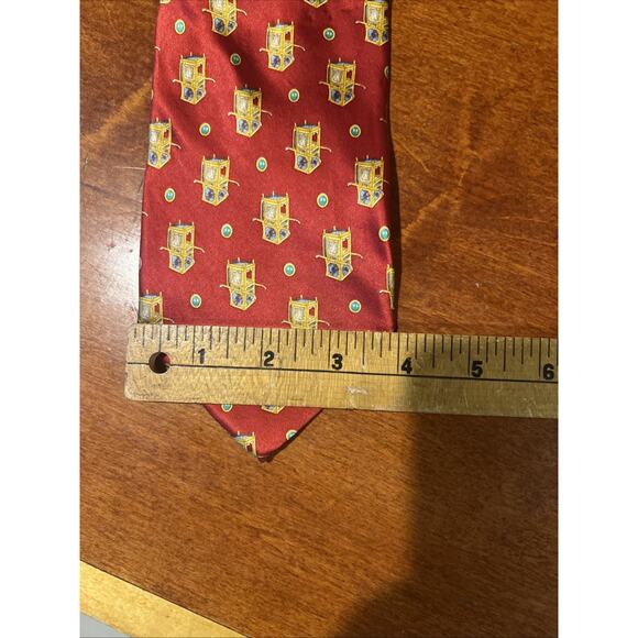Faberge 100% Silk Men’s Tie Red Faberge Pattern Vintage RARE 4x58 - Picture 5 of 5